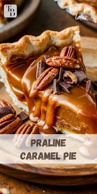 Indulge in layers of rich caramel, toasted pecans, and a buttery crust in this decadent praline caramel pie. The perfect balance of sweetness and crunch, it's a showstopper dessert for any occasion! 😍✨  #PralineCaramelPie #DecadentDesserts #PieLovers #CaramelGoodness #PecanPie #SweetTreats #BakingInspiration #DessertGoals #Foodie #HolidayDesserts