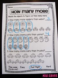 How Many More is such a difficult graphing question but these activities make it so easy to explain!