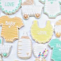 Shayna Bridgman on Instagram: "Baby shower cookies! ... #babyshowercookies #boyorgirlcookies #rattlecookies #onesiecookies #strollercookies #bottlecookies #bibcookies #pastelbabyshower #genderneutral #genderneutralbabyshowercookies #genderneutralcookies #genderneutralbabyshower #genderneutraltheme #lollypoppydesserts"