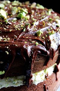 Chocolate Orange Cake with Pistachio Mascarpone Filling and Chocolate Ganache - wyldflour