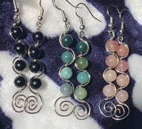 Wire wrapped crystal earrings