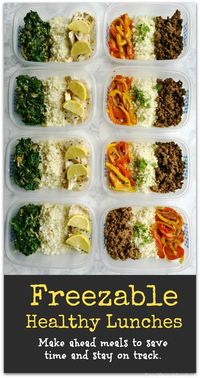 Freezable healthy lunches will help you stay on track and save you time. Two lunch ideas with recipes.