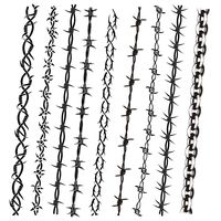 (Promoted) Fake Barbed Wire Tattoo for Men Women, Black Barb Wire Temporary Tattoos Pamela Anderson Costume Fake Arm Tattoo Stickers,9-Sheet #Temporarytattoosformen