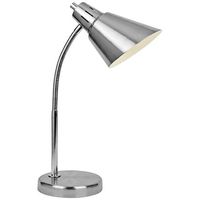 Add focused light where you need it with this sleek task desk lamp in a brushed nickel finish.