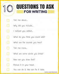 10 Questions to Foster Writing in Young Children