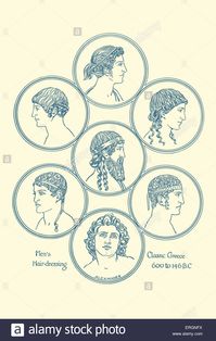 Ancient Greek hairstyles. Example of men's hairdressing in classical Stock Photo - Alamy