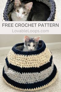 Create a cozy spot for your cat with my free and easy crochet patterns for beginners! This crochet cat basket pattern is quick and easy, using super bulky yarn for extra warmth. Perfect for any kitty, this crochet cat hideaway can also be used as a crochet cat hideout or crochet cat basket bed. Follow the crochet cat hide free pattern for a snug cat hideaway crochet pattern. Explore more crochet patterns free and make this adorable basket for cat crochet or crochet cat sack hideaway today!