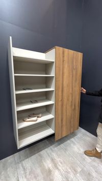 Entryway closet with sliding door 

Via: IG @studio287.cl