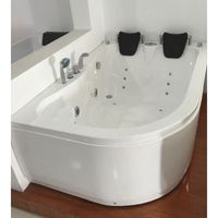 Simba USA Varadero 67" x 45" Corner Whirlpool Acrylic Bathtub with Faucet Light Heater | Wayfair