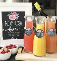 Perfect for a baby shower or to celebrate this Mother's Day! FREE printables and all the items you will need for this fun mimosa bar setup!