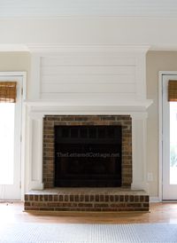 We worked on a budget-friendly fireplace makeover at Kevin's brother's house a few weeks ago, and we're so happy with how it helped to update their existing brick fireplace. We've been slowly helping Kerry and