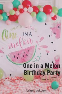 One in a melon first birthday idea for a baby girl - perfect for a summer baby birthday theme