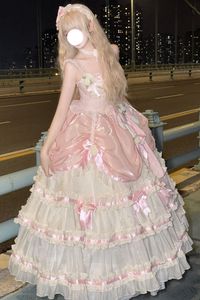 Process Time: Could be shipped out in 30 days. Fabric: Polyester Color: Apricot/Pink Feature: Multi-layer, Ruffle, Hanayome, Bowknot Style: Sweet, Princess, Go