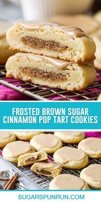 These buttery brown sugar cinnamon pop tart cookies will blow your mind! They taste like a gourmet version of the beloved breakfast treat (but SO much better!). Recipe includes a how-to video!