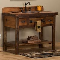 Reclaimed Barnwood Open Vanity for Rustic Bathrooms