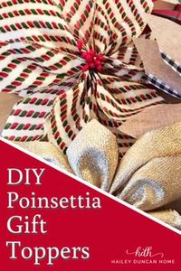 DIY Poinsettia Gift Toppers