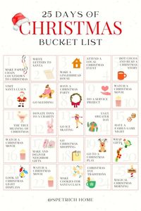 Make the most of the festive season with this 25 Days of Christmas Bucket List for Families! With ideas for kids, couples, and friends, this printable activity list will make your holiday season truly special. Get it now!