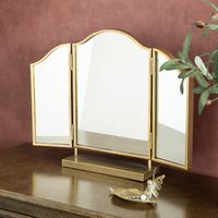 This Vintage Decorative Desk Makeup Mirror adds a stylish and unique touch to any bedroom or bathroom vanity. Built to last, it is made with high-quality materials and is UP to 10 times stronger than standard mirrors. This mirror is perfect for applying makeup, shaving, and more. Let yourself be mesmerized by this Vintage Decorative Desk Makeup Mirror. It's beauty and craftsmanship will add a touch of grandeur to your vanity – enhancing your self-care moments with an elegant and timeless feel. W