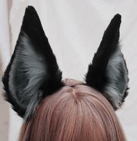 Realistic Anubis Wolf Earblack Gray Animal Earfaux Fur - Etsy