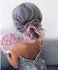 3,232 Likes, 19 Comments - Hair Makeup Nails Beauty (@hotonbeauty) on Instagram: “ Silver and pink updo by @ulyana.aster this style is beyond words  #hotonbeauty”