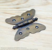 2.75" 4 pcs Vintage Escutcheons BUTTERFLY Brass Hinge Cabinet Door Hinges