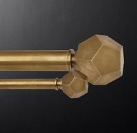 Bayonne Solid Brass Faceted Ball Finials - Solid Live Brass