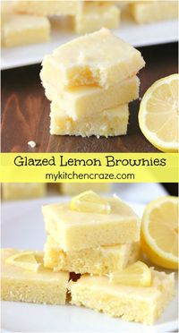 Glazed Lemon Brownies - My Kitchen Craze