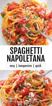 This scrumptious pasta Napoletana is ready in less than 30 minutes and uses a handful of everyday ingredients. It's juicy, full of flavor and totally delicious.rn#pastarecipes #easydinnerrecipes #pastasaucerecipes #cheapdinnerforafamily