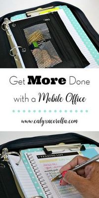 What if I said I'd found a way to turn sitting in the car, waiting for the kiddos time into to-do list butt-kicking, getting-all-the-things done-time? Time to Get Organized and Get More Done with a Mobile Office! | Calyx and Corolla