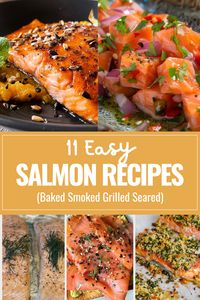 Want easy salmon recipes that are also healthy? My post includes great ideas like Grilled Salmon with Avocado Salsa, Lemon Butter Salmon, and Dill-Crusted Salmon, and more. Save this pin or click through to find your next favorite recipe!