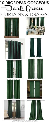 Ten Drop-Dead Gorgeous Dark Green Drapes | This is our Bliss