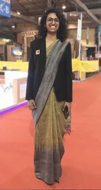 Silk and Jute saree in dull gold and silver. Love this saree and how it drapes. 