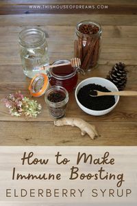 Learn how to make homemade immune boosting elderberry syrup for cold and flu season with this simple easy recipe.