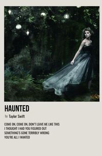 minimal polaroid song poster for haunted by taylor swift