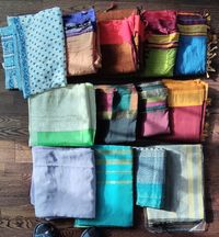 13 of the 15 saree I have here. I can't find a photo of me wearing 2 of the sarees in this photo. 