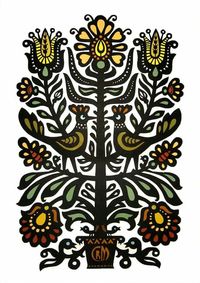 this design of the tree of life, which is a symbol of family and ancestry.  One of my favorite and often seen on Ukrainian Rushnyk.