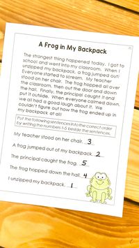 These Sequencing ideas and activities can help students learn to retell simple stories. They read the short passages and order the events by number. Great for first and second grade students!