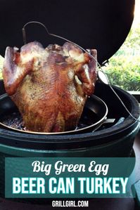 Big Green Egg Beer Can Turkey- This is a perfect recipe to have handy for the holidays or for when you're just craving good Beer Can Turkey