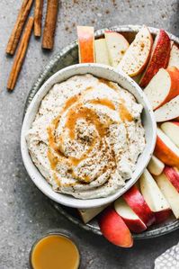 This light and fluffy Caramel Apple Dip couldn't be easier to make using cream cheese, caramel sauce, and whipping cream.