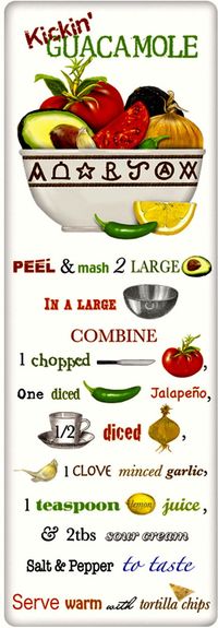 Amazing Guacamole Recipe 100% Cotton Flour Sack Dish Towel Tea Towel