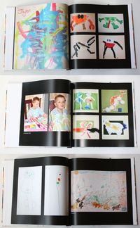 Scan your kids' artwork into a book so you don't have to keep 1,000 pieces of paper forever. I love this especially as they get older--brilliant idea!!