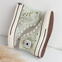 Custom Embroidered Converse High Tops, Small Flower Embroidered Converse Shoes, Floral Embroidered Sneakers Custom, Unique Gifts for Her - Etsy