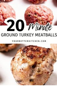 Are you after delicious and healthy ground turkey recipes? Then you need to make these easy turkey meatballs. Trust me, our recipe is different. They result in the absolute best juicy turkey meatballs you've ever tried. Perfect for dinner or as an appetizer. Pair with rice, pasta, and sauce, or enjoy on their own. Plus, they're high in protein! Discover this healthy meal idea today at yourbetterkitchen.com and explore other healthy dinner recipes.