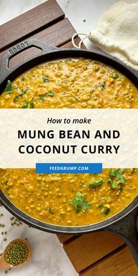 This Mung Bean and Coconut Curry is one of my favorite vegetarian recipes. It's ultra-creamy, comforting, and full of bold Indian flavors. I'm not much of an Indian cook, but this recipe could fool you into thinking I work at an Indian restaurant. Both stovetop and Instant Pot instructions are provided!