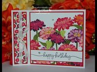 (28) Book Binding Card Featuring Stampin' Up! FLOWERING ZINNIAS DSP - YouTube