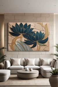 Transform your space with our Lotus Wall Art—styled with soft lighting, neutral furniture, and lotus-inspired decor pieces. 🌸 modern decor ideas lotus wall art styling interior design inspiration Create a serene and elegant vibe.