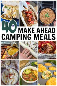 Take the stress out of camping meal planning with these easy make ahead camping meals for breakfast lunch and dinner. So many delicious ideas to feed a family or large group without the hassle