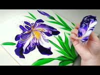 (664) Iris | Plastic wrap smash | Painting ideas | Acrylic Painting for beginners | Designer Gemma77 - YouTube