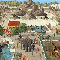 Canvas print At the Zoo - Ronald Lampitt