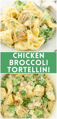 Cheese-filled tortellini, chicken, and broccoli in a creamy, Parmesan cheese sauce. Cheesy Chicken Broccoli Tortellini is an easy 20 minute dinner the whole family will love!